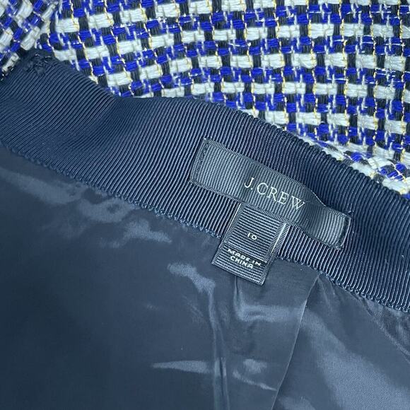 J. Crew Skirt size 10 Purple Gold Tweed Silk A Line Above Knee Career Preppy - Picture 6 of 6